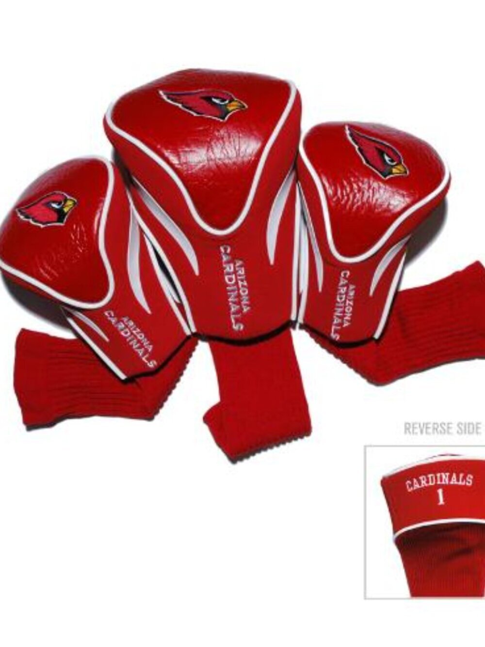 Brand New Arizona Cardinals 3-Pack NFL Contour Golf Club Headcovers - Red